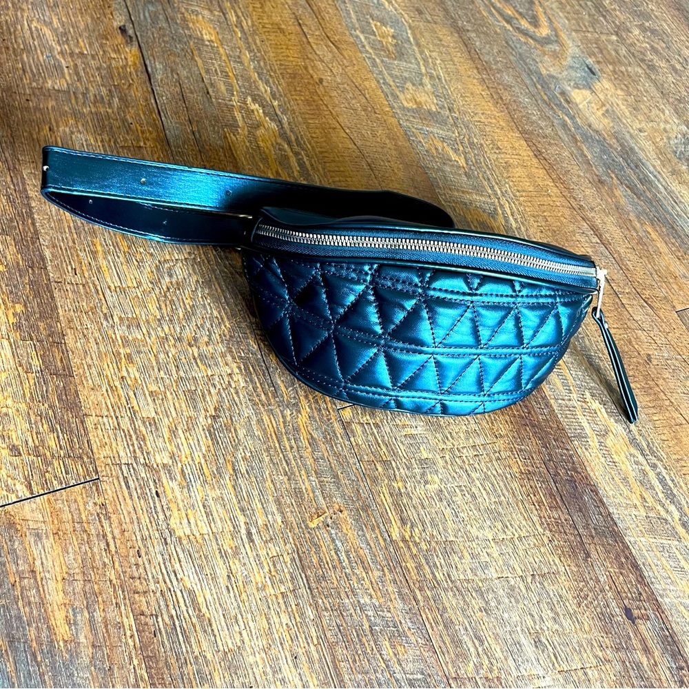 Black leather Fanny pack bag